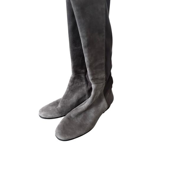 Vince Camuto Karita Over The Knee Kid Suede Tall Pull On Boots 8M Gray Stretch - Picture 10 of 14